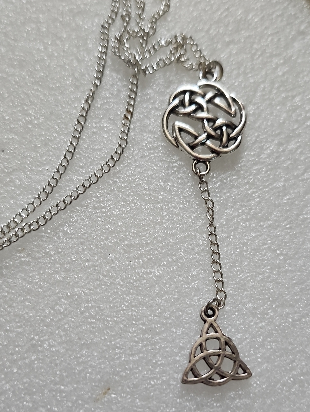 Hand Crafted Silver Celtic Knot Drop Necklace